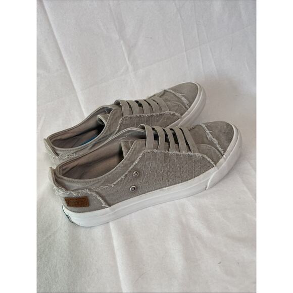 Blowfish Malibu Tan Elastic Sneakers Women’s Size 7.5 Distressed Style- EUC - Picture 3 of 5